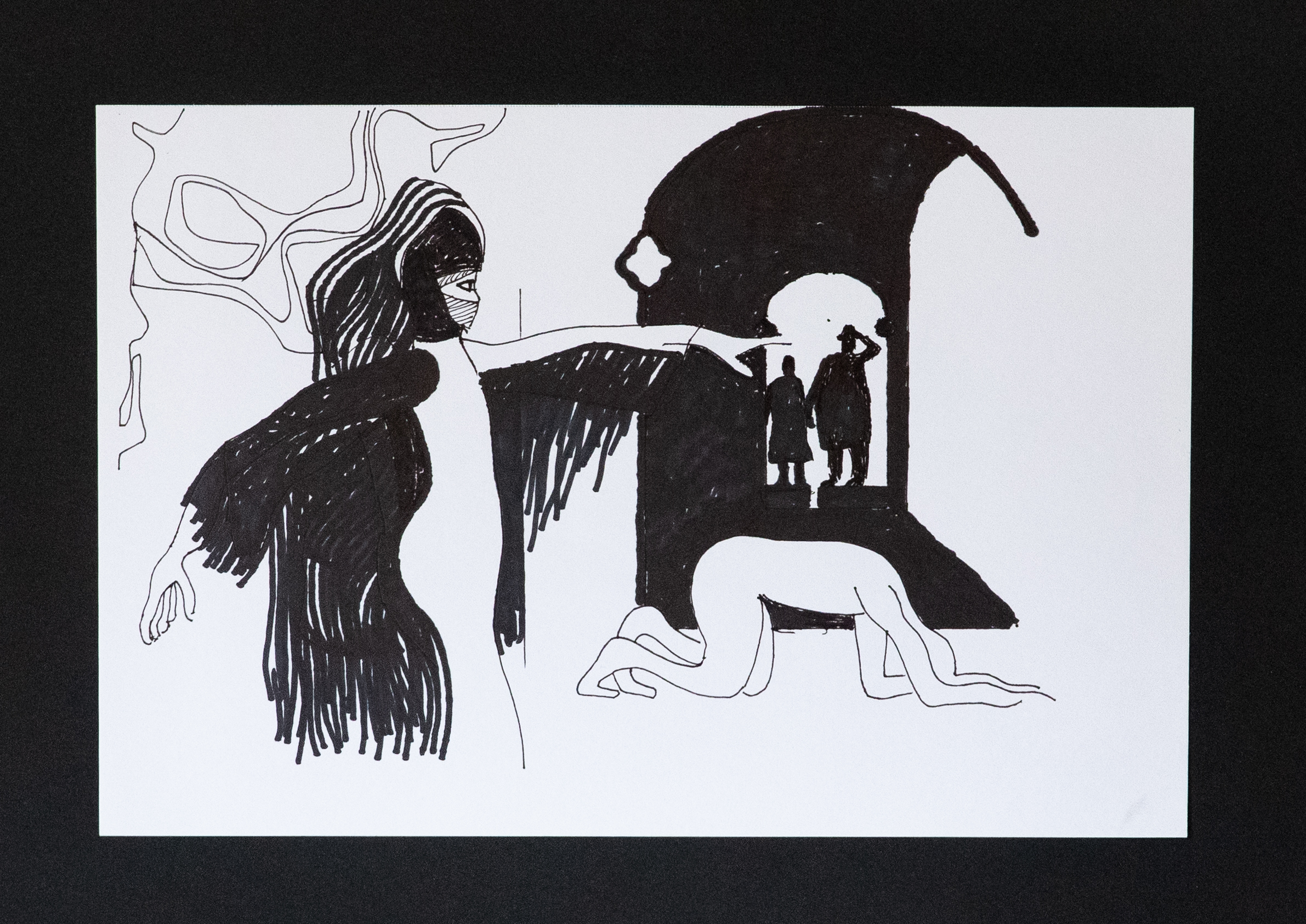 Black ink on white paper - Mallorca - Palma, Hammam