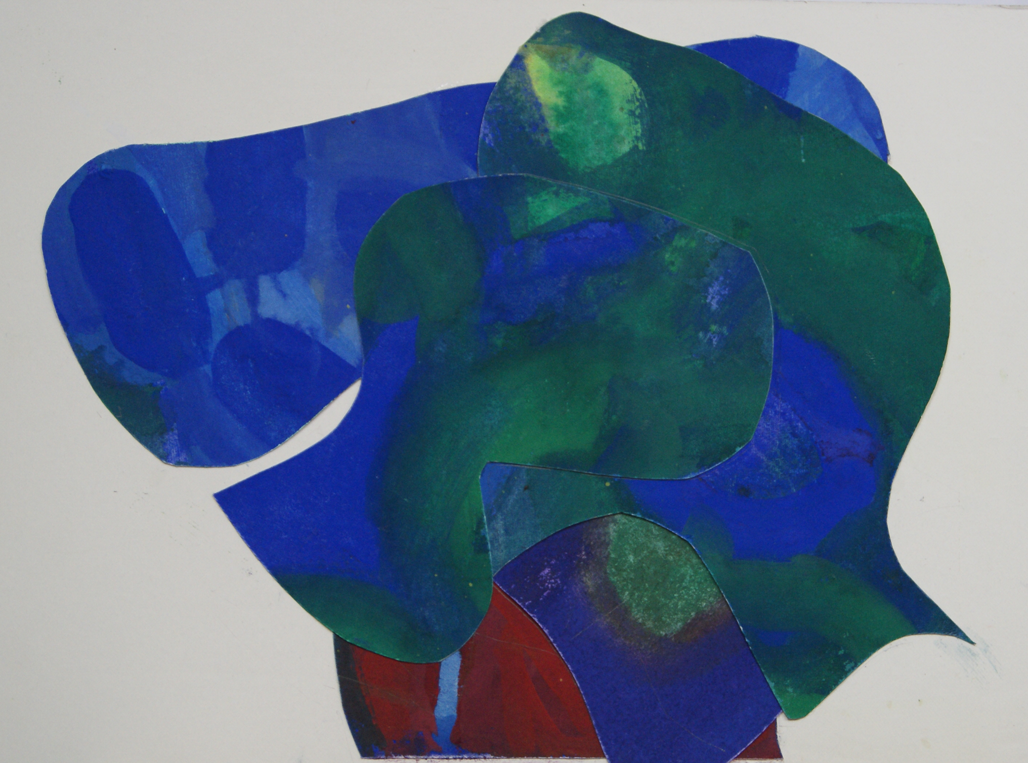 Gouache on paper collage, cut-out